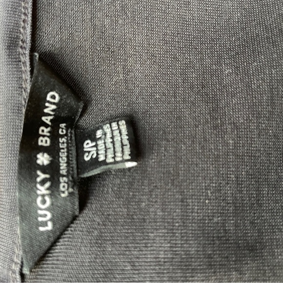 Lucky Brand Dress Short Sleeve Button Down Cotton Black Small - Picture 6 of 7